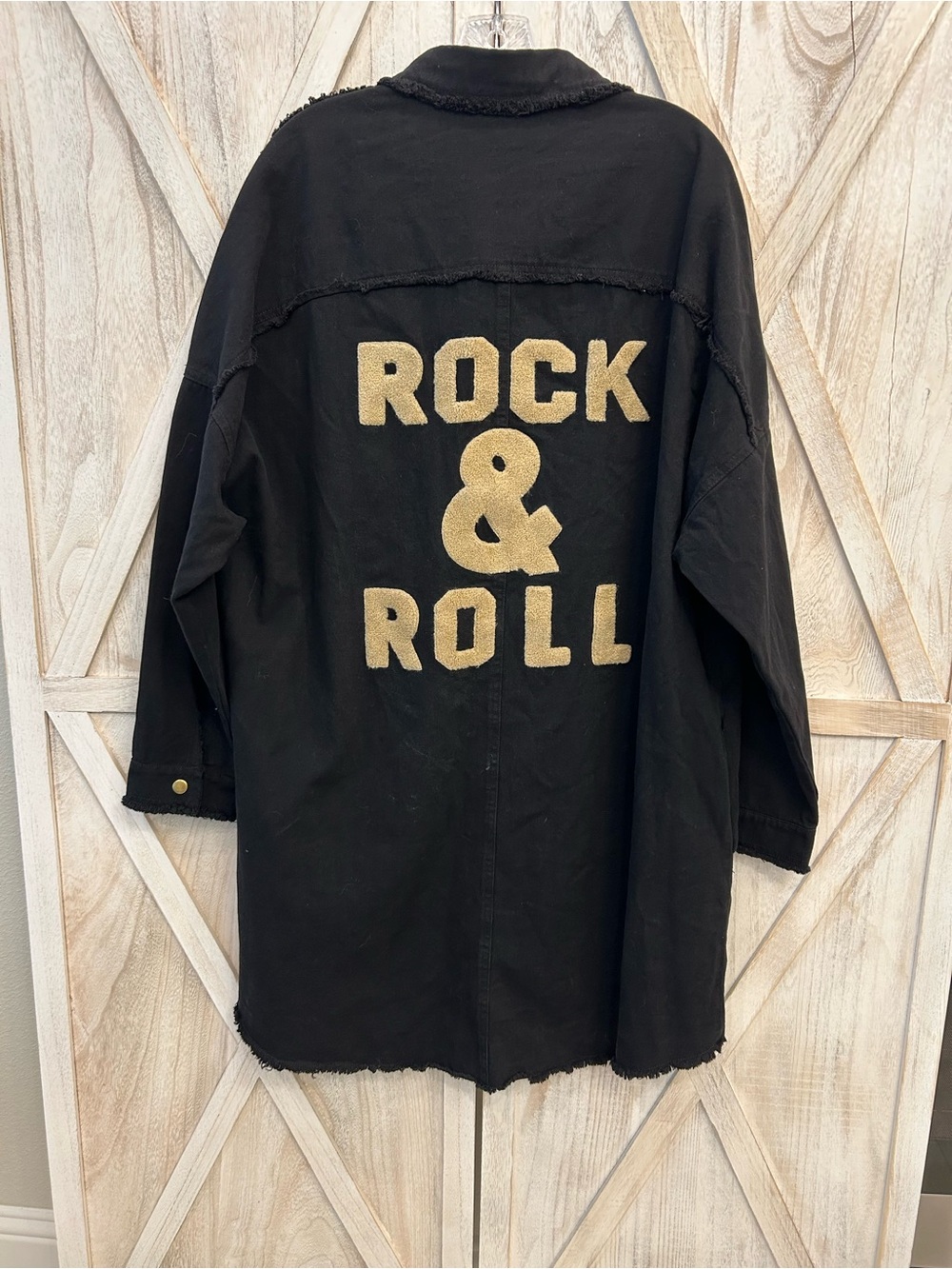 DAVI & DANI Black Dress/Jacket with Subtle Gold Trim